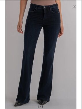 Kut from the Kloth Dark Chacoral ANA High-Rise Fab Ab Flare Jeans